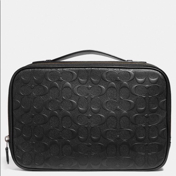 coach multifunction pouch in signature leather - Picture 1 of 7